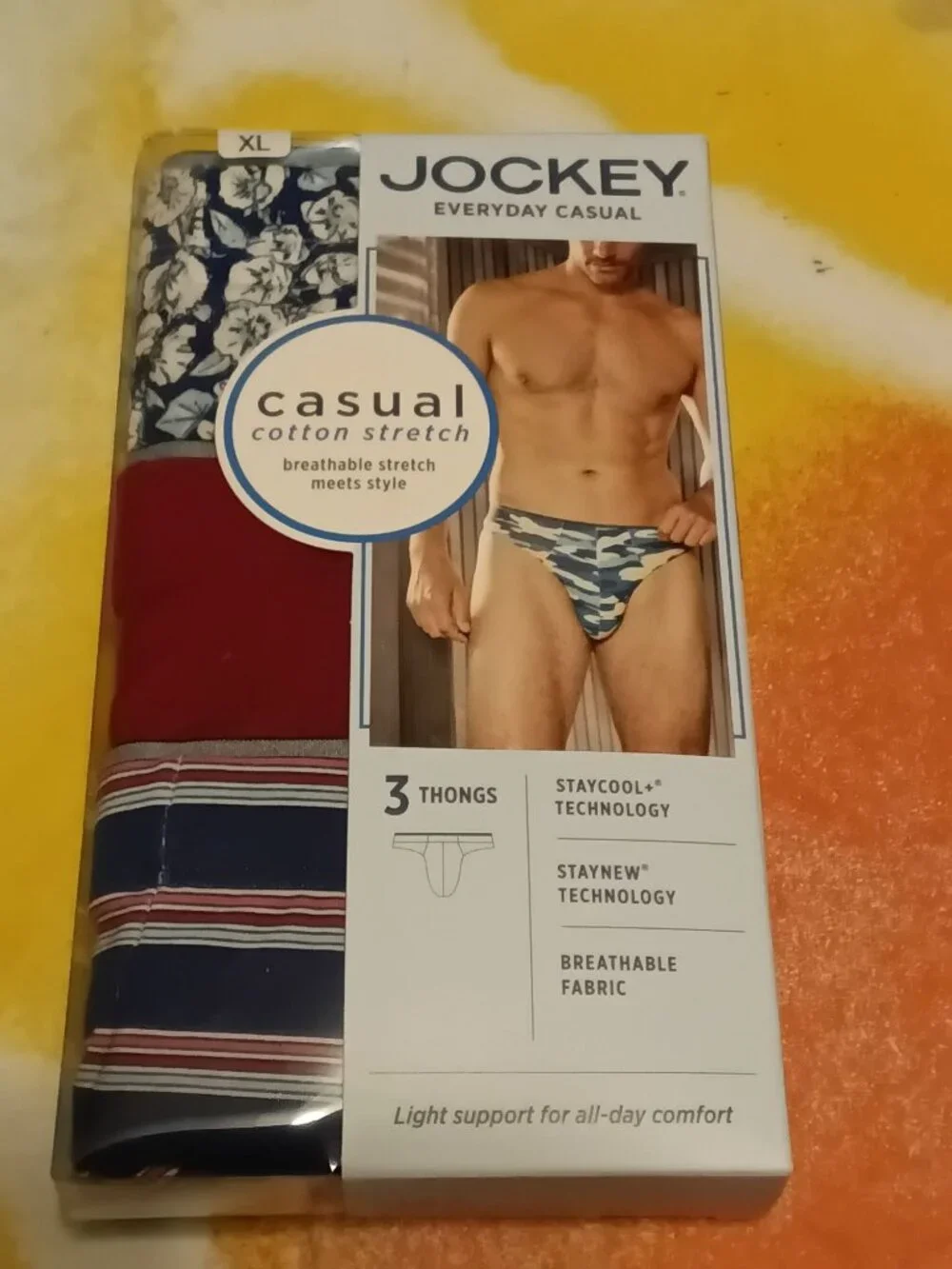 JOCKEY Men's THONGS 3 Pack XL Stay Cool Everyday Casual